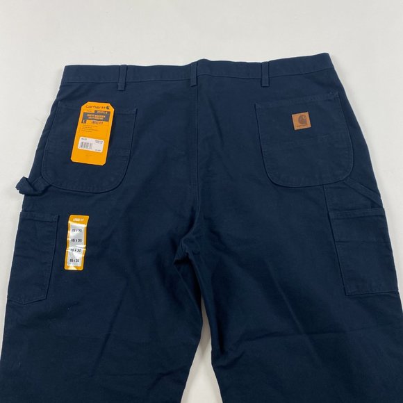 NWT Carhartt Loose Fit Washed Duck Utility Pants Mens 46 x 30 Blue B11 MDT - Picture 4 of 14